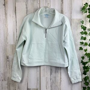 FLX WOMENS EMBRACE 1/4 ZIP FRENCH TERRY SWEATSHIRT/HOODIE-CROPPED-
COOL DAISY-M